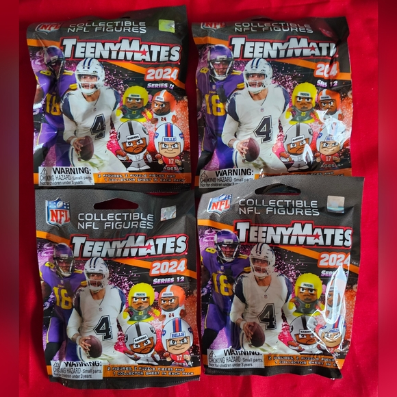 NFL Other - Teenymates NFL 2024 Series 12 Figure. 4 pack bundle.